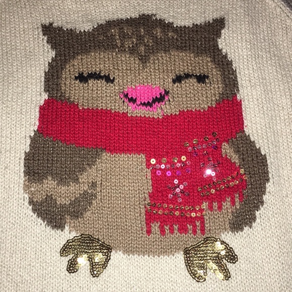 Justice Girl’s Owl Graphic Color Block Two Tone Cozy Knit Sweater - Picture 2 of 6